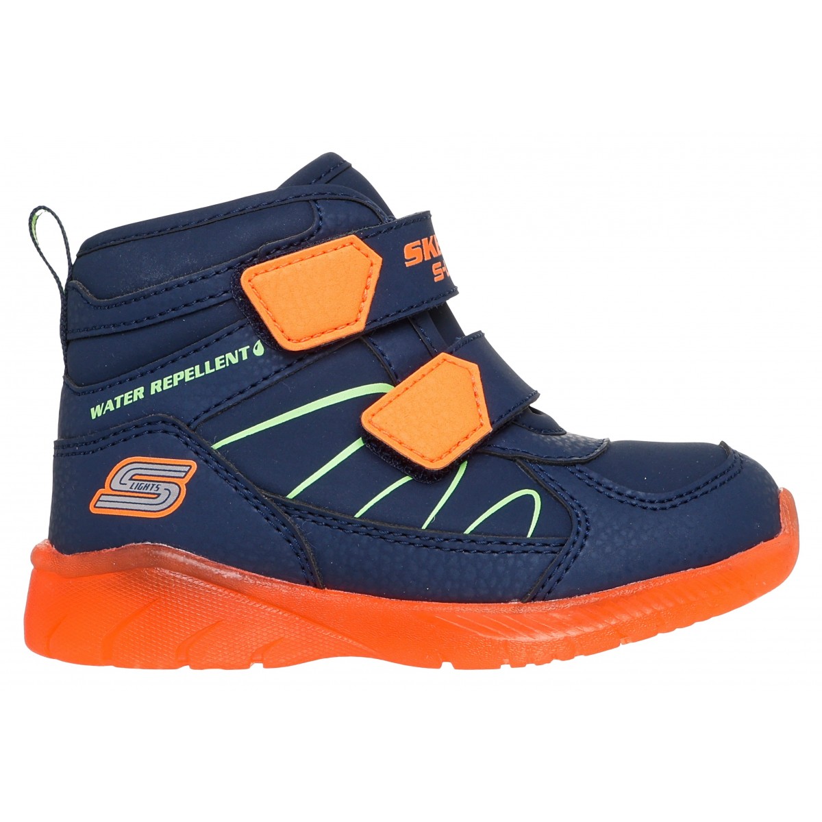 Cizme Skechers Illumibrights 407613N Navy Orange Copii, Piele