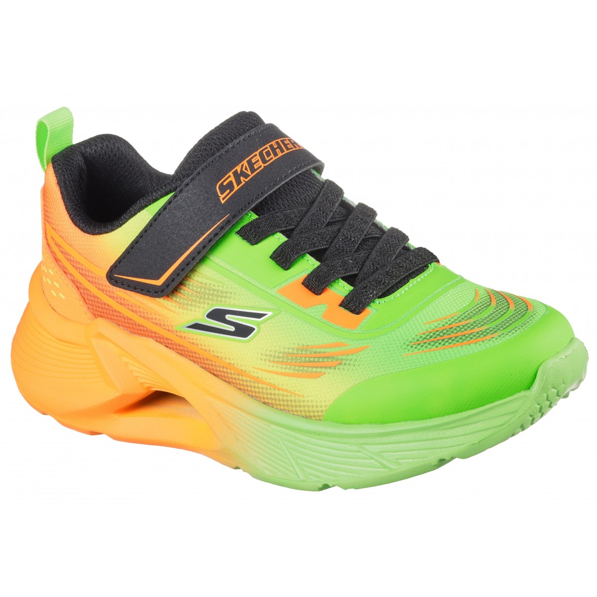 メル39971 Sneakers Skechers Tidal Tech 404040L Lmmt Lime Copii, Piele