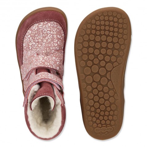Cizme de zăpadă Bundgaard Barefoot BG303285 Basil Strap II Tex Rose Shell suede