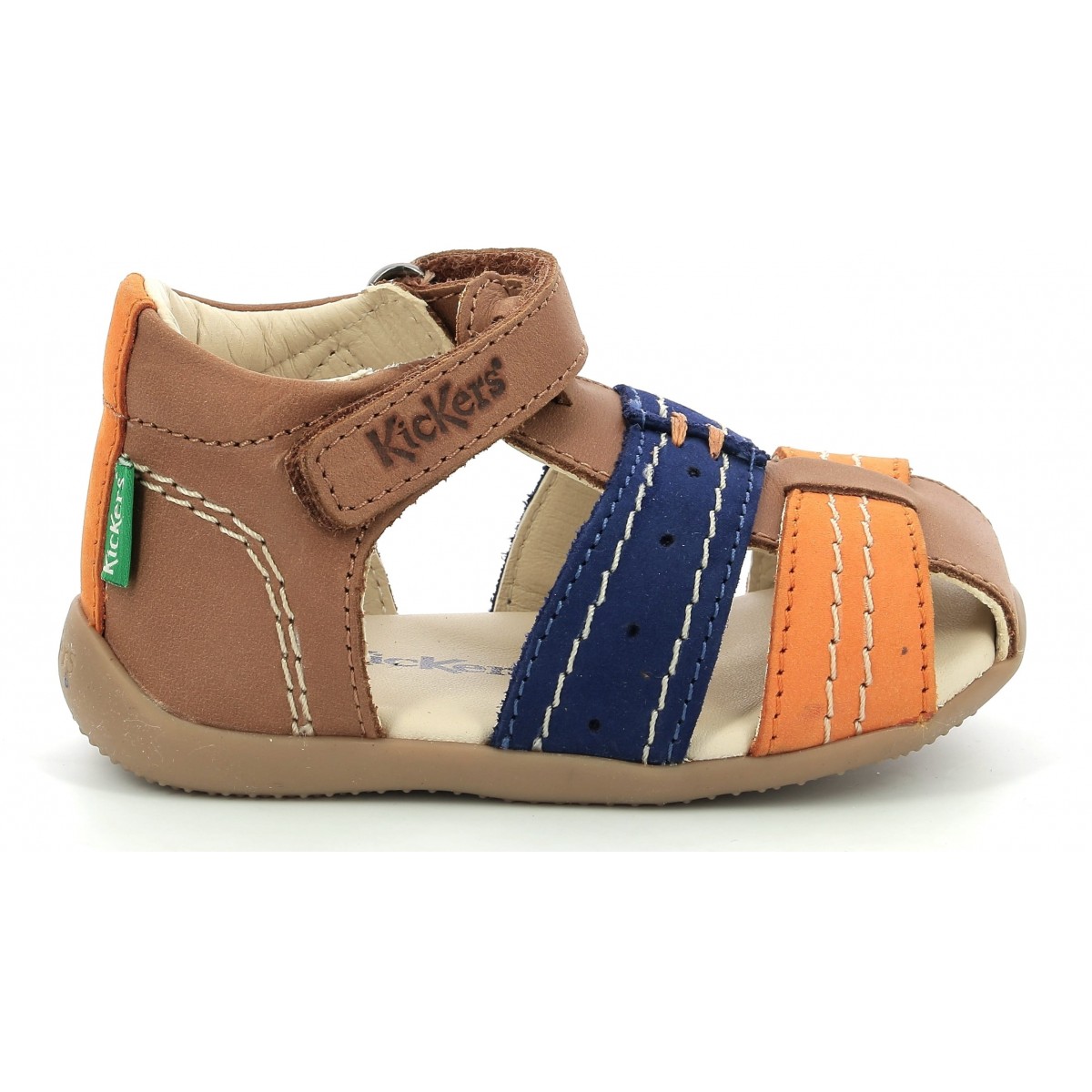 Sandale Kickers 785423 10 116 Bigbazar 2 Camel Orange Bleu