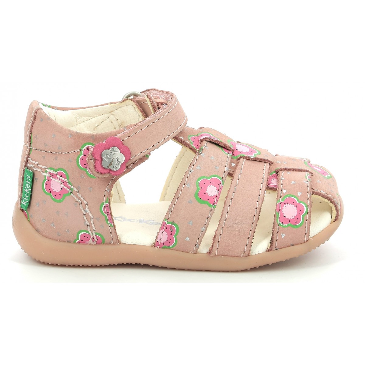 Sandale Kickers 860609 10 133 Bigflo 2 Rose Flower Piele