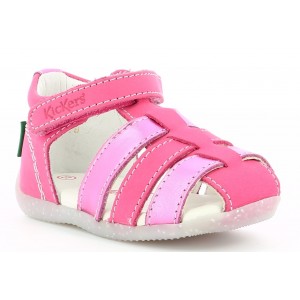 Sandale Kickers Bigflo 2 Dark Pink Flower Metal Sandale Kickers Bigflo 2 Dark Pink Flower Metal