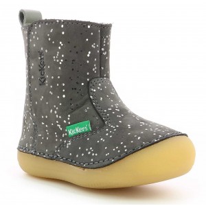 Cizme Kickers Socool Cho Gris Metallique Cizme Kickers Socool Cho Gris Metallique