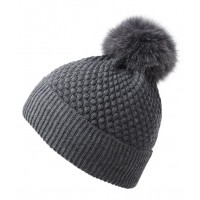 Căciulă MP Denmark Chunky Oslo Beanie with Fox Fur Pom Pom 79502-497 Dark Grey Căciulă MP Denmark Chunky Oslo Beanie with Fox Fur Pom Pom 79502-497 Dark Grey