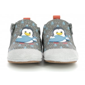 Pantofi Robeez Blue Pinguins Gris Fonce