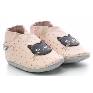 Pantofi Robeez Meek Cat Rose Clair Pois Pantofi Robeez Meek Cat Rose Clair Pois