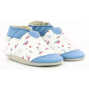 Pantofi Robeez Beautiful Boat Blanc Bleu Pantofi Robeez Beautiful Boat Blanc Bleu