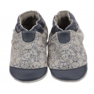 Pantofi Robeez Animal Stories Gris Taupe Marine Pantofi Robeez Animal Stories Gris Taupe Marine