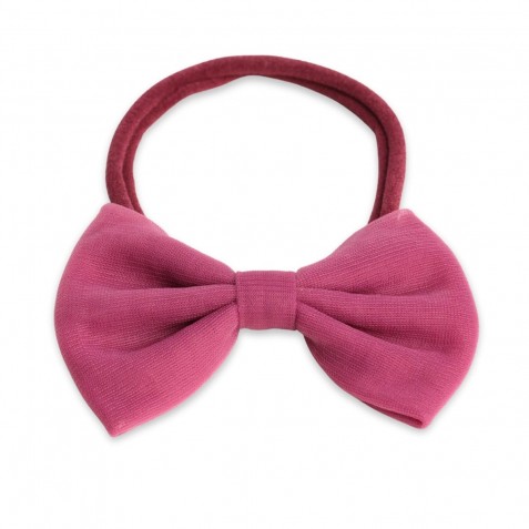 Bentiță de păr cu fundiță Manufaktura Falbanek Heather Pink