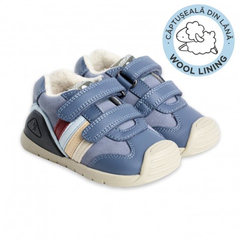 Sneakers Biomecanics 241125-A556 Sauvage Petrol Copii, Piele