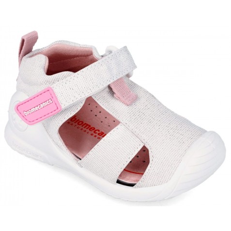 Sandale Biomecanics 252187-B050 Pique Metalizado Blanco