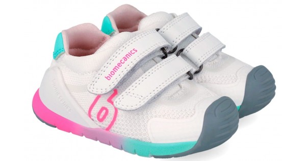 Sneakers Biomecanics 262137-B304 Rejilla Blanco Y Fucsia Copii