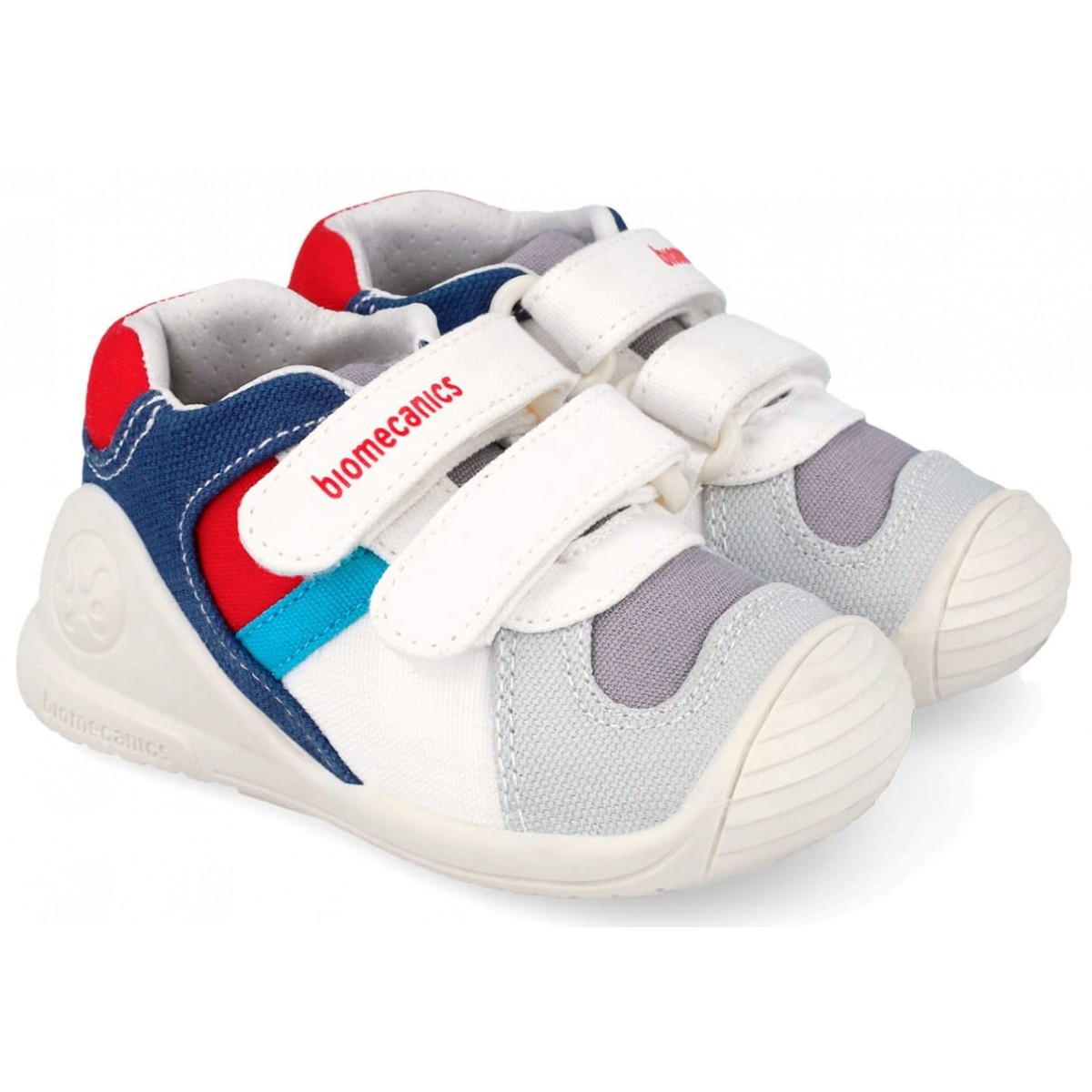 Sneakers Biomecanics 262182-B316 Pique Blanco Y Rojo. Copii, Piele
