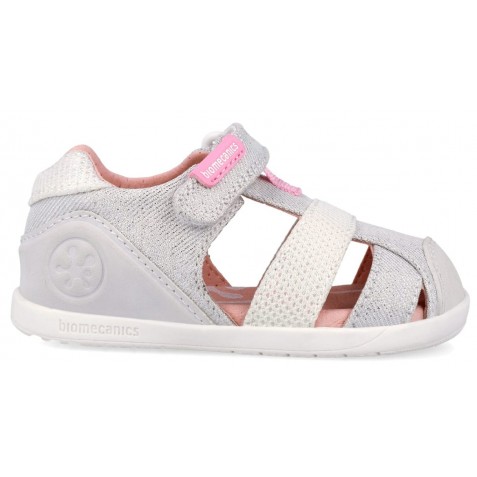 Sandale barefoot Biomecanics 262194-B050 Lurex Blanco