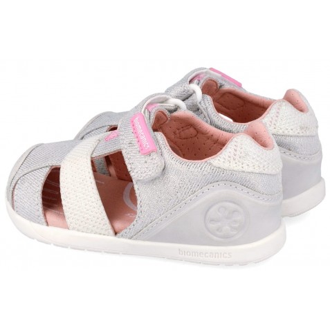 Sandale barefoot Biomecanics 262194-B050 Lurex Blanco