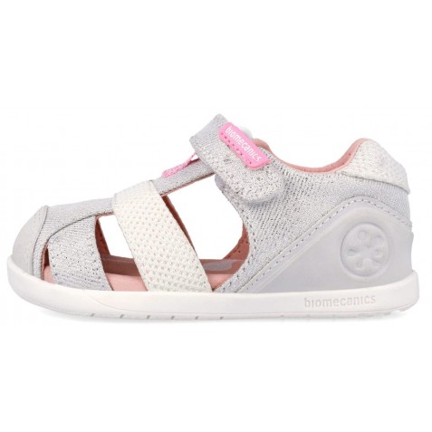 Sandale barefoot Biomecanics 262194-B050 Lurex Blanco