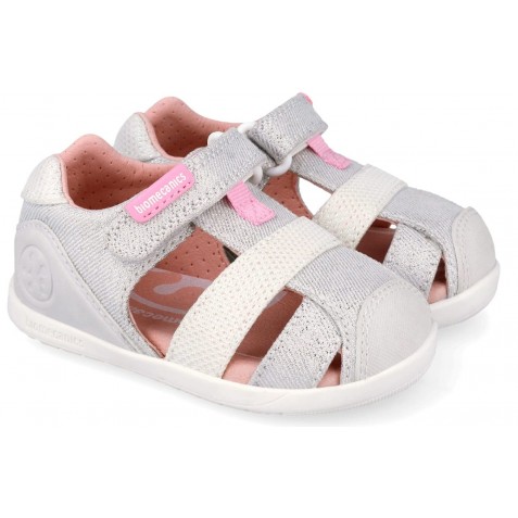 Sandale barefoot Biomecanics 262194-B050 Lurex Blanco