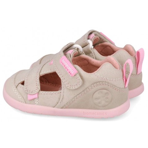 Sandale barefoot Biomecanics 262191-F884 Pique Beige Y Rosa