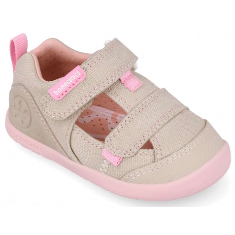Sandale barefoot Biomecanics 262191-F884 Pique Beige Y Rosa