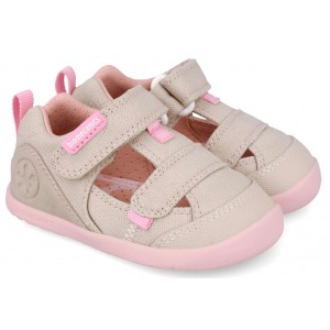 Sandale barefoot Biomecanics 262191-F884 Pique Beige Y Rosa