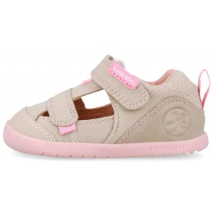 Sandale barefoot Biomecanics 262191-F884 Pique Beige Y Rosa
