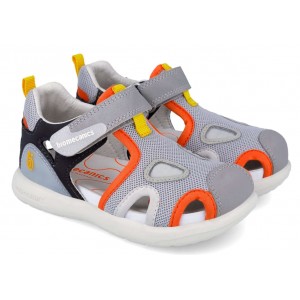 Sandale Biomecanics 262232-C857 Rejilla Gris Y Naranja