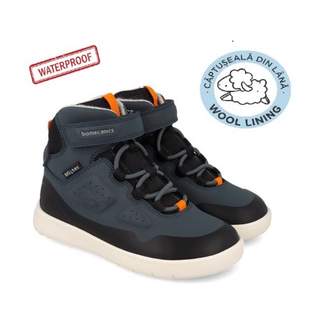 Ghete impermeabile barefoot Biomecanics 261242-A089Fb Nobuck Forro Borreguillo Azul Marino