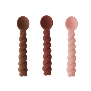 Set de tacâmuri din silicon - 3 bucăţi - OYOY MINI M107156 Nutmeg Rose Choko