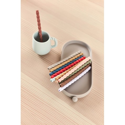 Set de paie din silicon - 6 bucăţi - OYOY MINI M107285 Cherry Red Vanilla