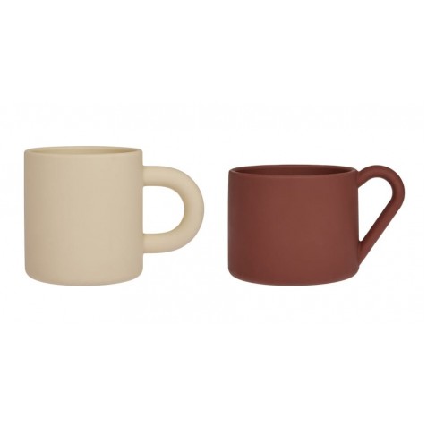 Cană din silicon cu maner - 2 bucăţi - OYOY MINI M107416 Vanilla Nutmeg