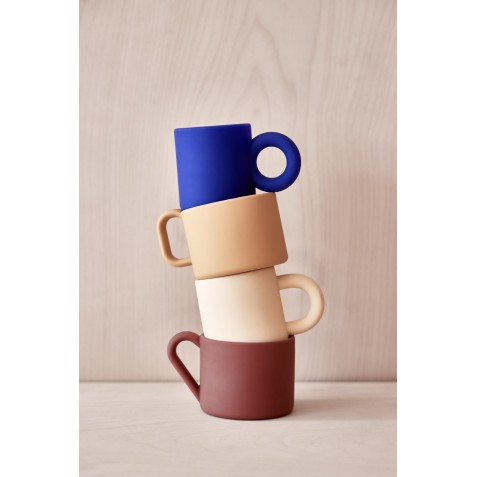 Cană din silicon cu mâner - 2 bucăţi - OYOY MINI M107417 Optic Blue Light Rubber