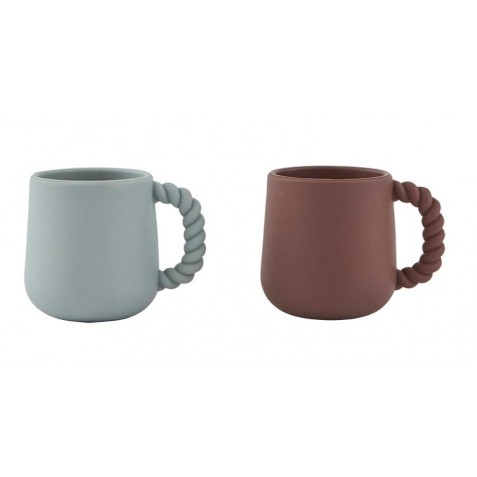 Cană din silicon cu mâner - 2 bucăţi - OYOY MINI M107190 Choko Pale Mint