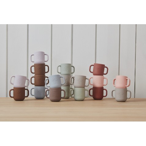 Cană din silicon cu mânere- 2 bucăţi - OYOY MINI M107084 Coral Nutmeg