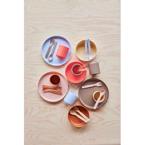 Farfurie și bol din silicon - 2 piese - OYOY MINI M107568 Rose Apricot