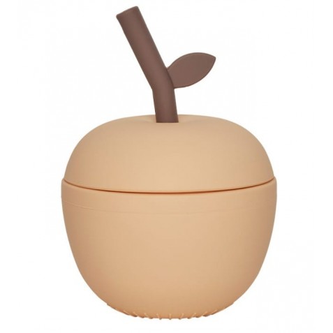 Pahar cu pai din silicon OYOY MINI M107562 Peach