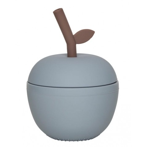 Pahar cu pai din silicon OYOY MINI M107560 Dusty Blue