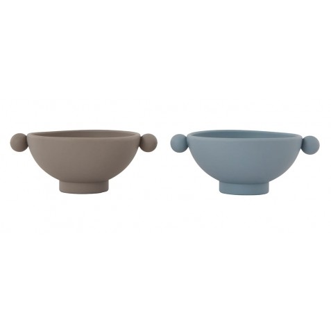 Set 2 boluri din silicon OYOY MINI M107015 Dusty Blue Clay