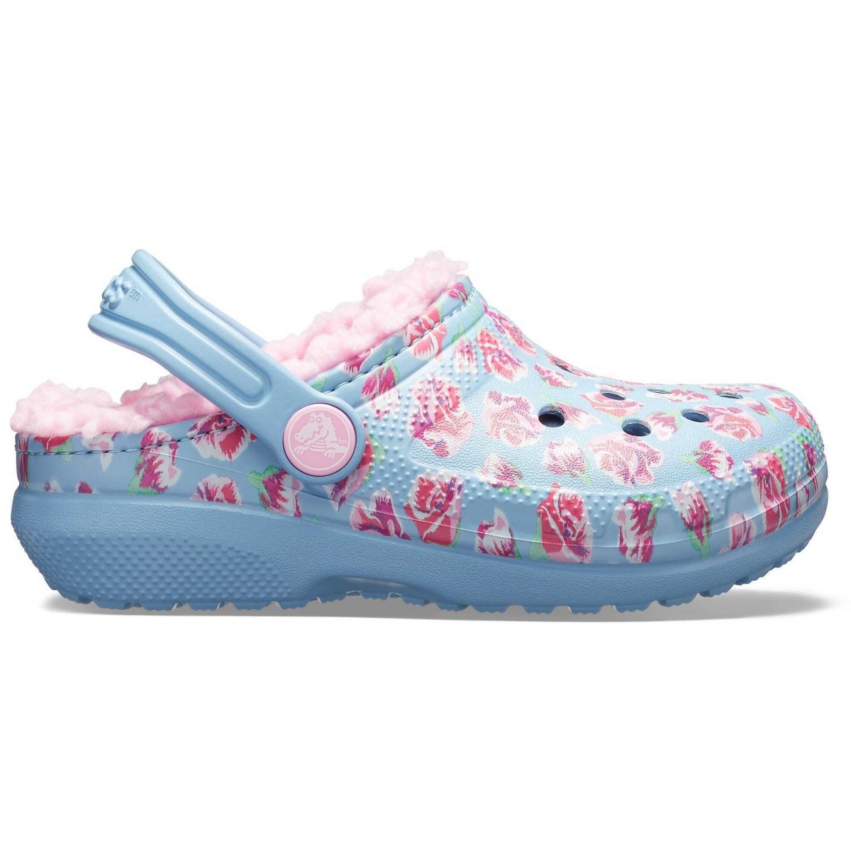 lapi Crocs Classic Lined Graphic Clog K Chambray Blue Carnation