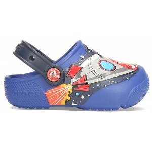 Șlapi Crocs FL SpaceExp Lights Clg K Blue Jean Șlapi Crocs FL SpaceExp Lights Clg K Blue Jean