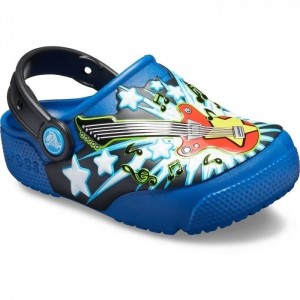 Șlapi Crocs Fan Lab Guitar Lights Clog K Blue Jean Șlapi Crocs Fan Lab Guitar Lights Clog K Blue Jean