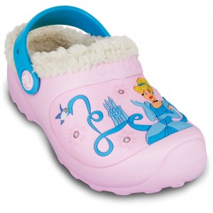 Șlapi Crocs Cinderella Lined Custom Clog Bubblegum/Light Blue Șlapi Crocs Cinderella Lined Custom Clog Bubblegum/Light Blue