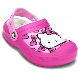 Șlapi Crocs CC Hello Kitty Bow Lined Clog Neon Magenta Șlapi Crocs CC Hello Kitty Bow Lined Clog Neon Magenta
