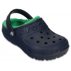 Șlapi Crocs Hilo Lined Clog Kids Navy/Grass Green Șlapi Crocs Hilo Lined Clog Kids Navy/Grass Green