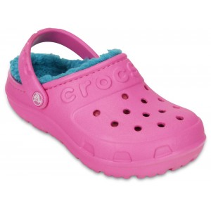 Șlapi Crocs Hilo Lined Clog Kids Party Pink/Turquoise Șlapi Crocs Hilo Lined Clog Kids Party Pink/Turquoise