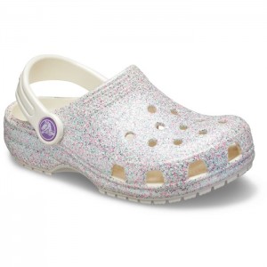 Șlapi Crocs Classic Glitter Clog K Oyster Șlapi Crocs Classic Glitter Clog K Oyster