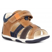 Sandale Geox B Tapuz Boy Caramel Navy Sandale Geox B Tapuz Boy Caramel Navy