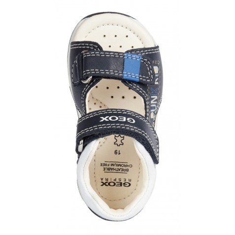 Sandale Geox Tapuz Nappa Canvas Boy Navy White Sandale Geox Tapuz Nappa Canvas Boy Navy White