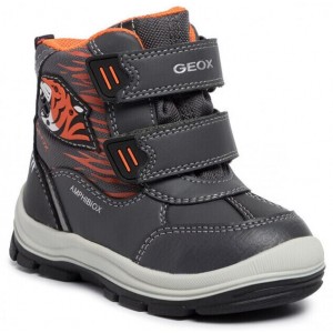 Cizme de zapadă Geox B Flanfil BB Abx A Anthracite/Orange Cizme de zapadă Geox B Flanfil BB Abx A Anthracite/Orange
