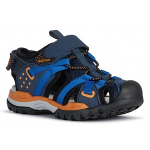 Sandale Geox J Borealis BB Navy Orange Sandale Geox J Borealis BB Navy Orange