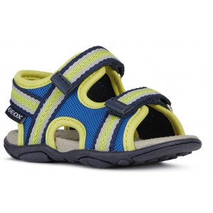 Sandale Geox B Agasim Boy Royal Lime Green Sandale Geox B Agasim Boy Royal Lime Green